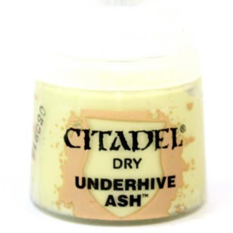 Citadel Dry Underhive Ash 12ml pot, a pale ashen green Games Workshop drybrush paint