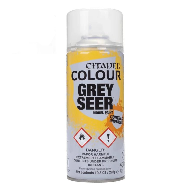Citadel Colour Grey Seer 400ml spray can, the light grey primer for Contrast paints