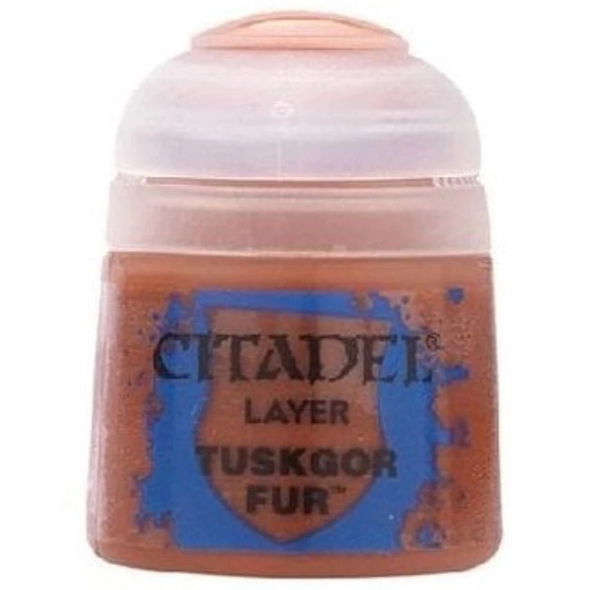 Citadel Layer Tuskgor Fur 12ml paint pot, warm reddish brown