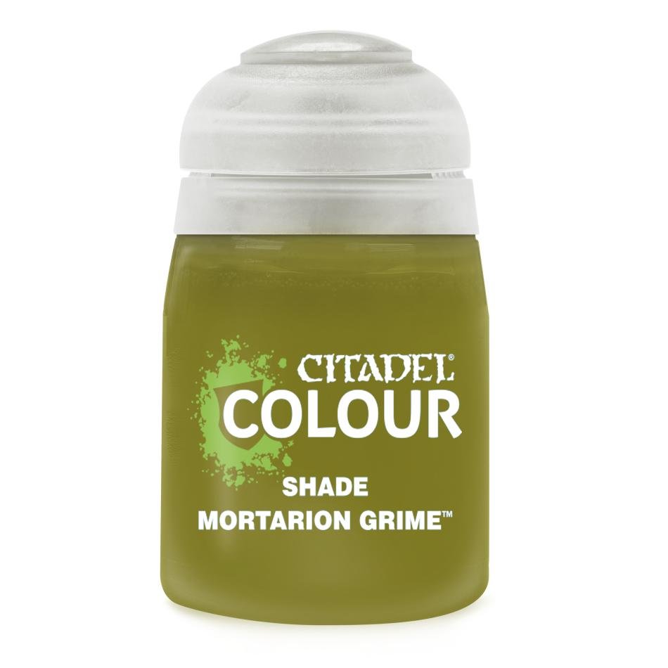 Citadel Colour Shade Mortarion Grime 18ml pot, yellowy-brown weathering wash