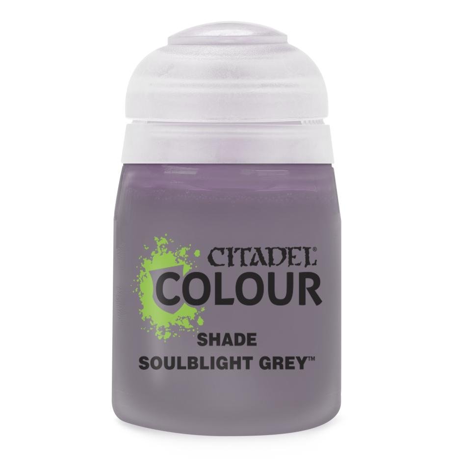 Citadel Colour Shade Soulblight Grey 18ml pot, cold desaturated grey wash