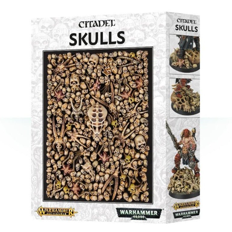 Games Workshop Citadel Skulls box front packed with plastic skulls and bones