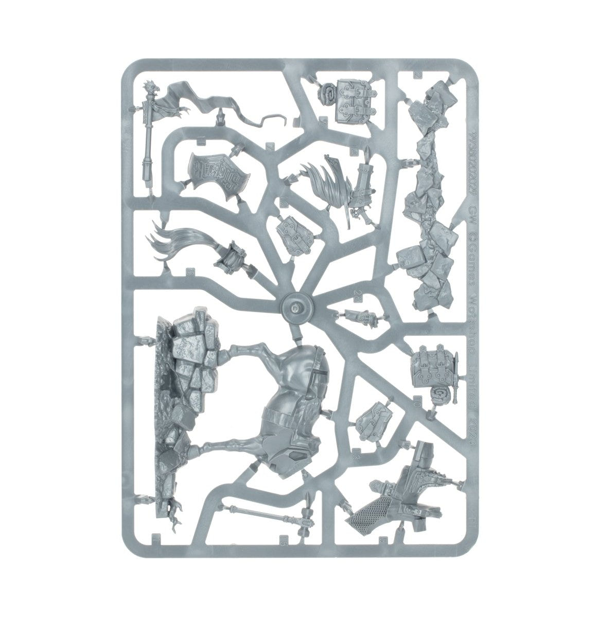 Freeguild Cavalier-Marshal unpainted plastic sprue, frame 2 of 2