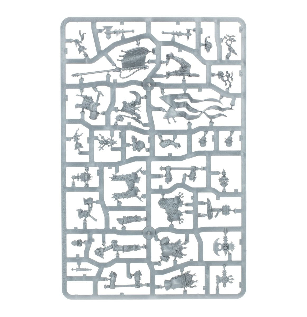Cities of Sigmar Freeguild Command Corps unpainted plastic sprue, frame 1 of 2