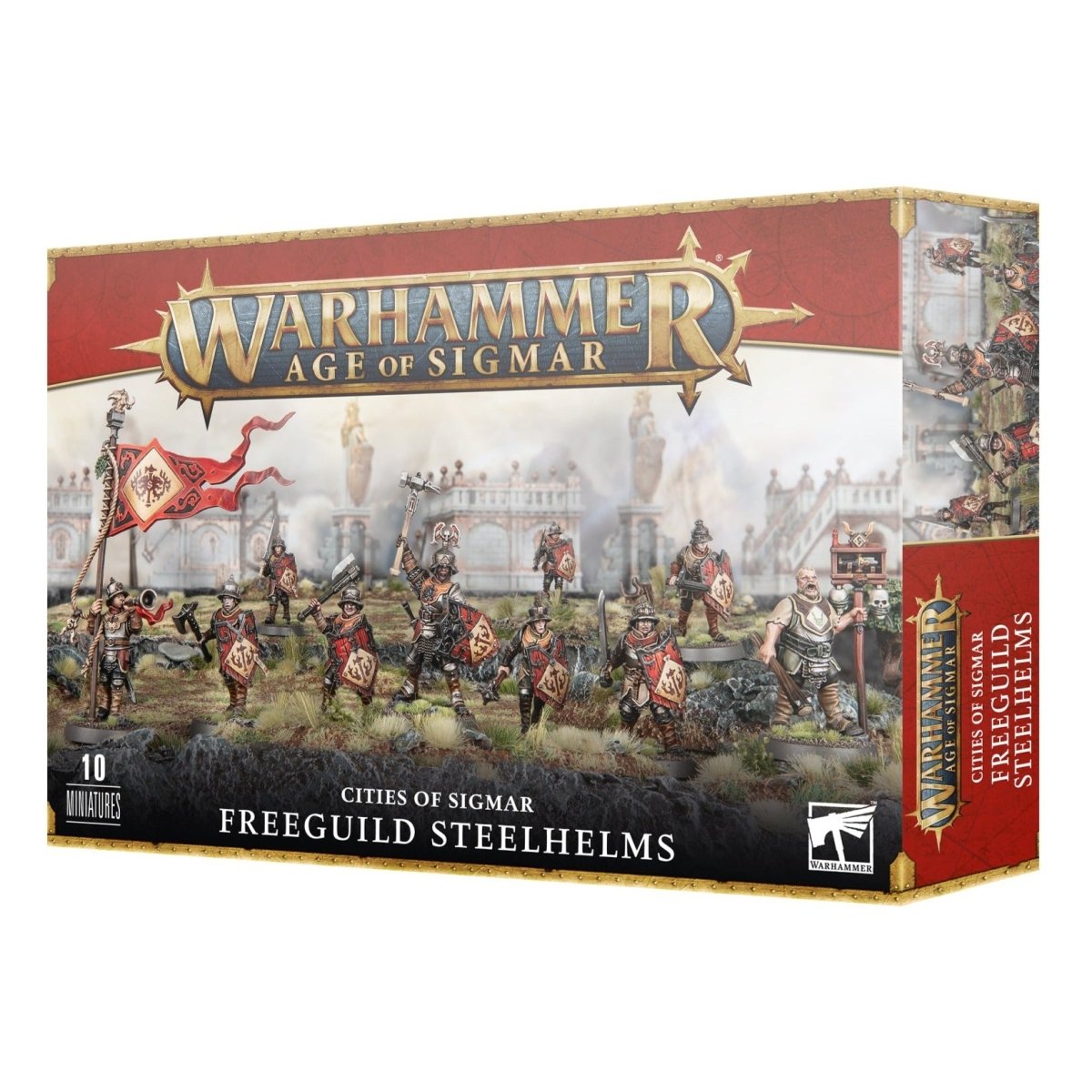 Warhammer Age of Sigmar Cities of Sigmar Freeguild Steelhelms box front, ten miniatures