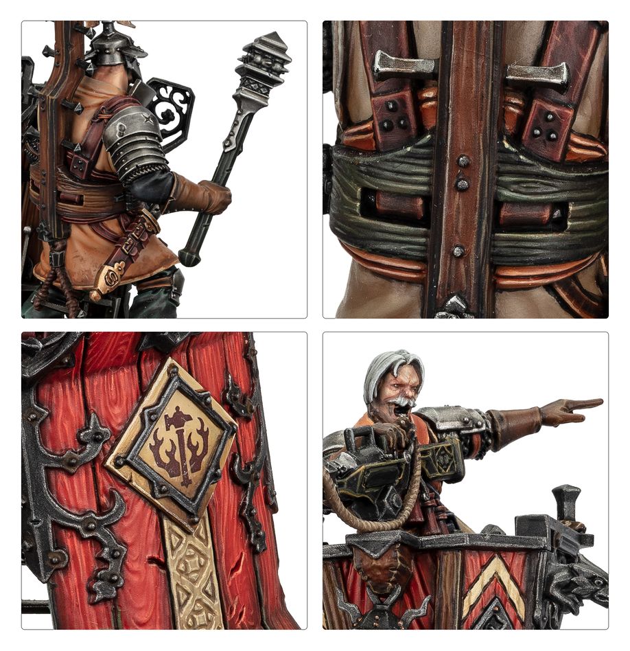 Fusil-Major on Ogor Warhulk close-ups of the painted mace, harness, shield and marksman