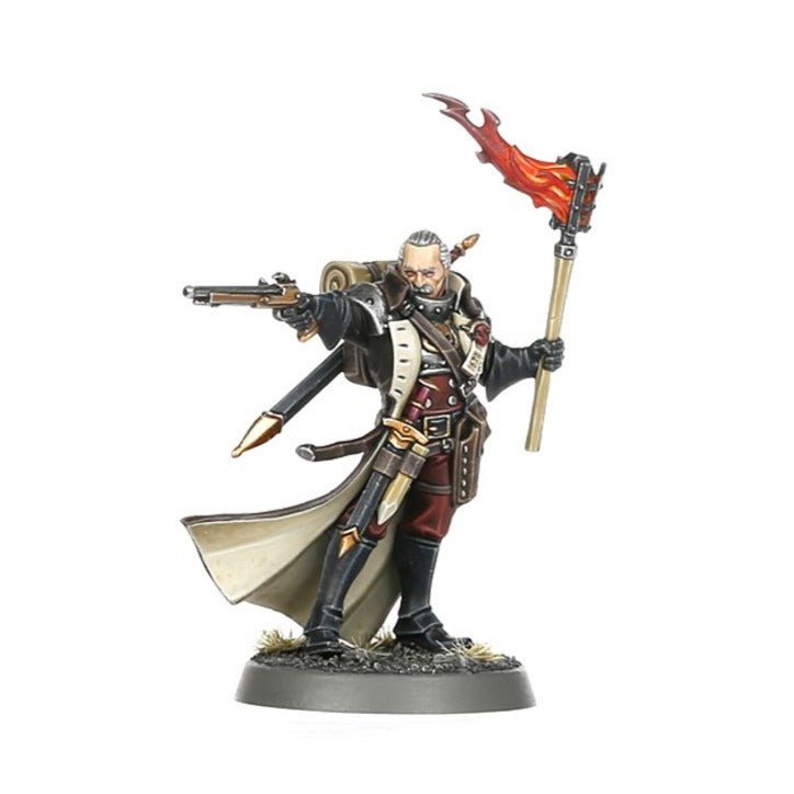 Painted Galen ven Denst with pistol and burning torch, long coat and hat