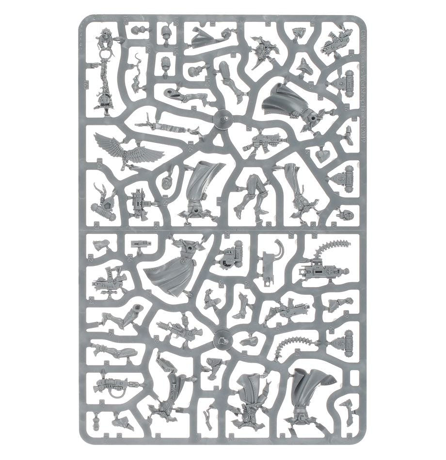 Games Workshop Combat Patrol: Adepta Sororitas unpainted plastic sprue, frame 8 of 9