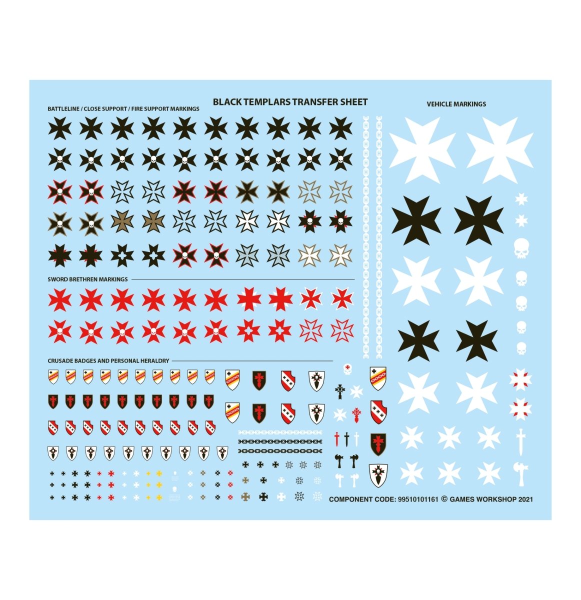 Combat Patrol: Black Templars transfer sheet - Loaded Dice