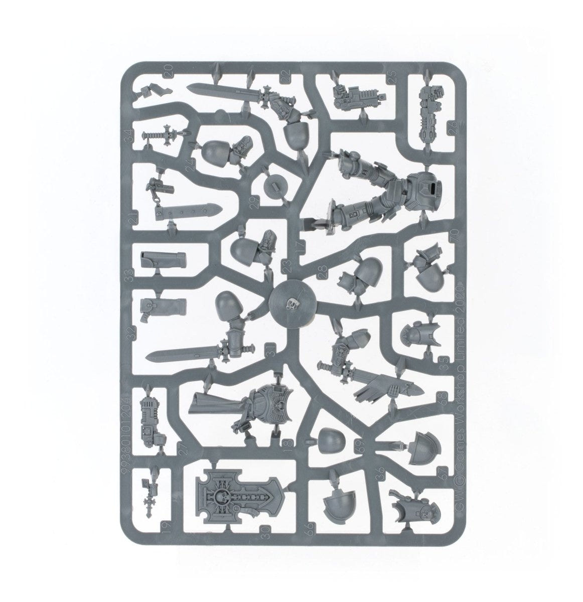 Combat Patrol: Black Templars unpainted plastic sprue, frame 2 of 11