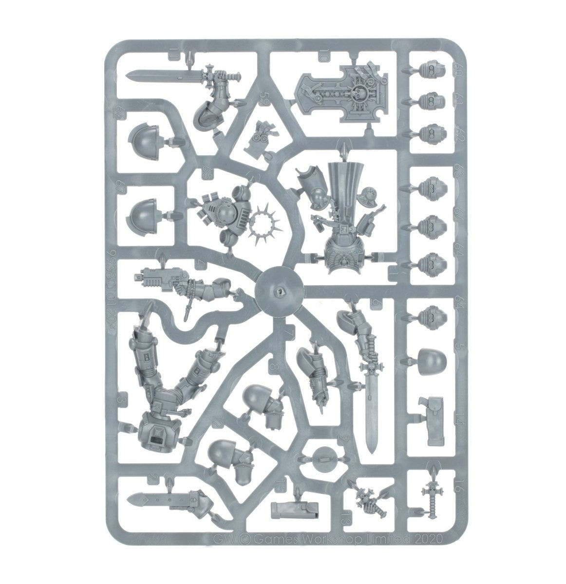 Combat Patrol: Dark Angels unpainted plastic sprue, frame 10 of 10
