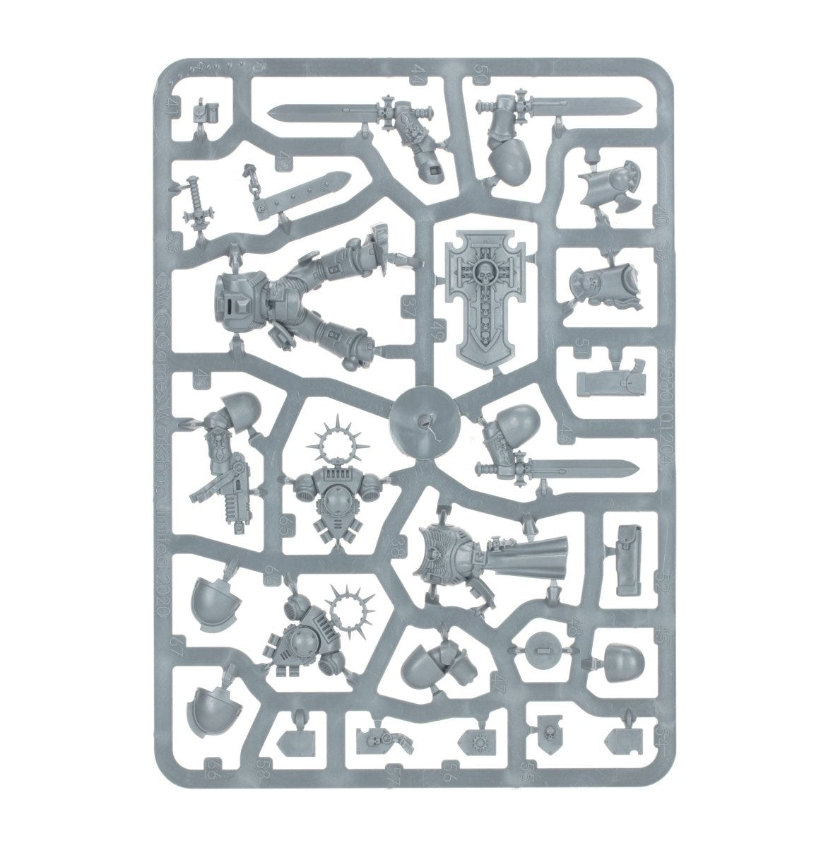 Combat Patrol: Dark Angels unpainted plastic sprue, frame 4 of 10