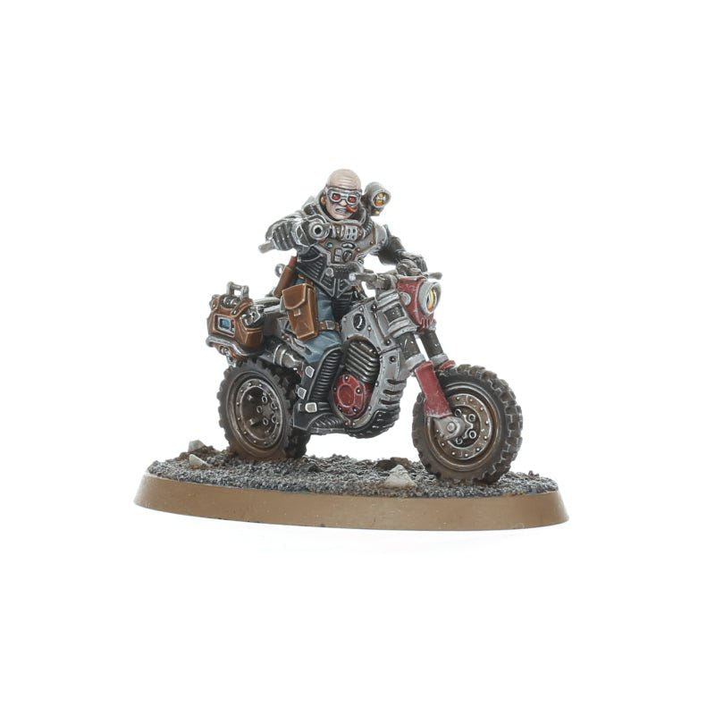 Painted Atalan Jackal rider on bike, front three-quarter view, Combat Patrol: Genestealer Cults