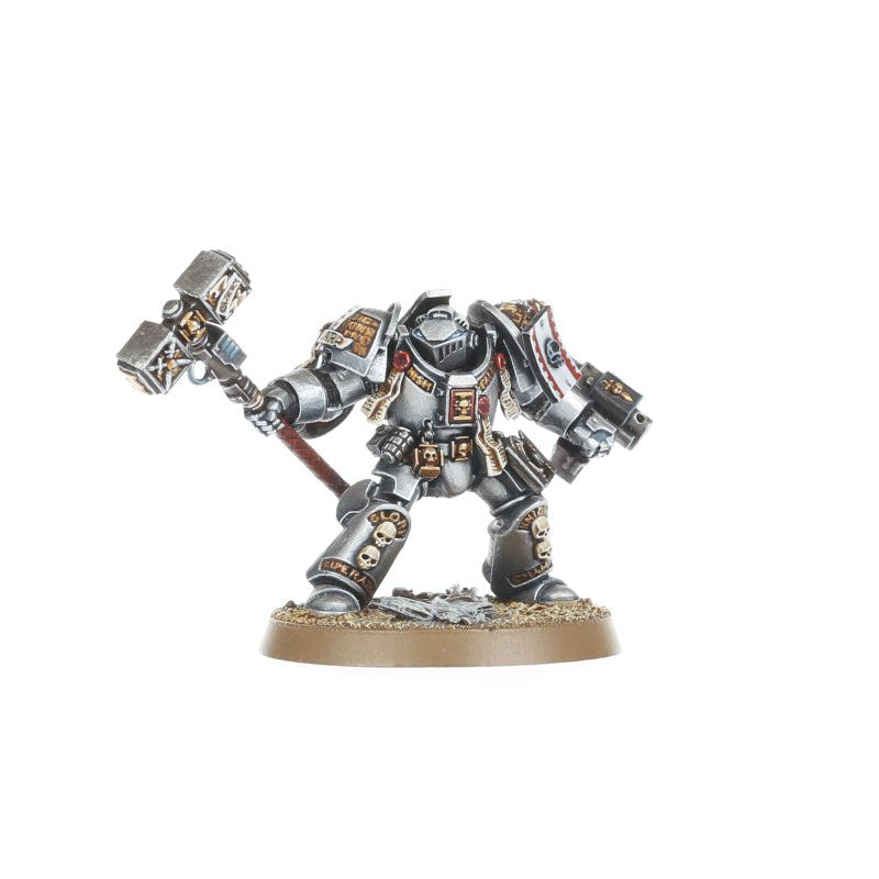Painted Grey Knights Terminator swinging a Nemesis daemon hammer, Games Workshop