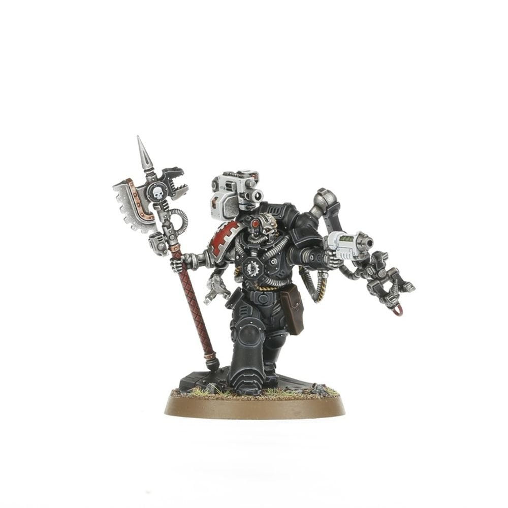 Painted Iron Hands Primaris Techmarine with axe and servo-arm