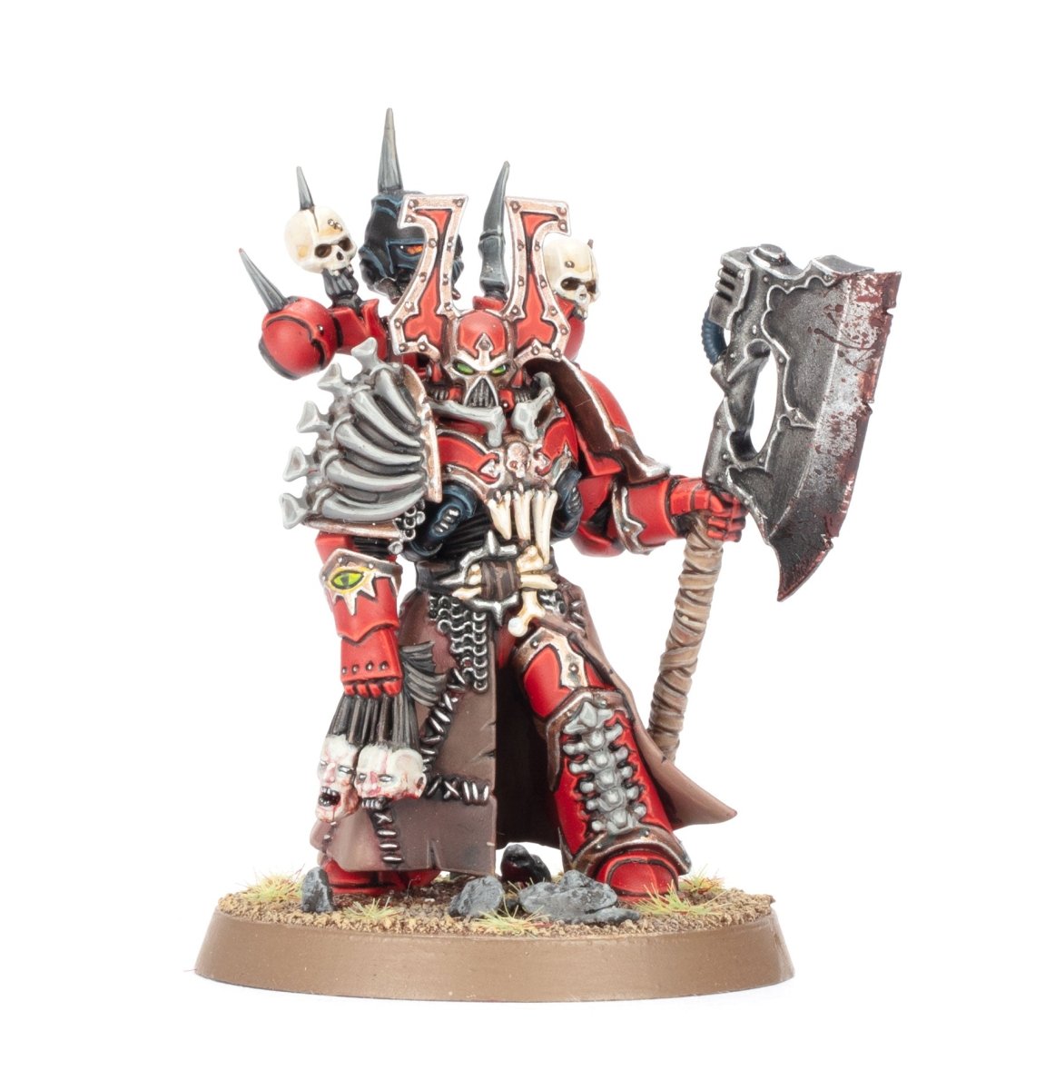 Painted Master of Executions, second front view with the executioner's axe