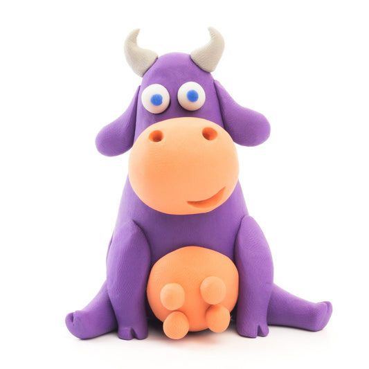 HEY CLAY Claymates Animals - Cow (3 Cans) - Loaded Dice