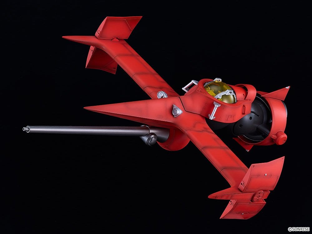 Cowboy Bebop DX-SCALE 1/48 Swordfish II MODEROID kit, three-quarter view on black backdrop