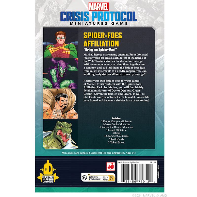 Marvel Crisis Protocol: Spider Foes Affiliation Pack - Release Date 17/5/24 - Loaded Dice