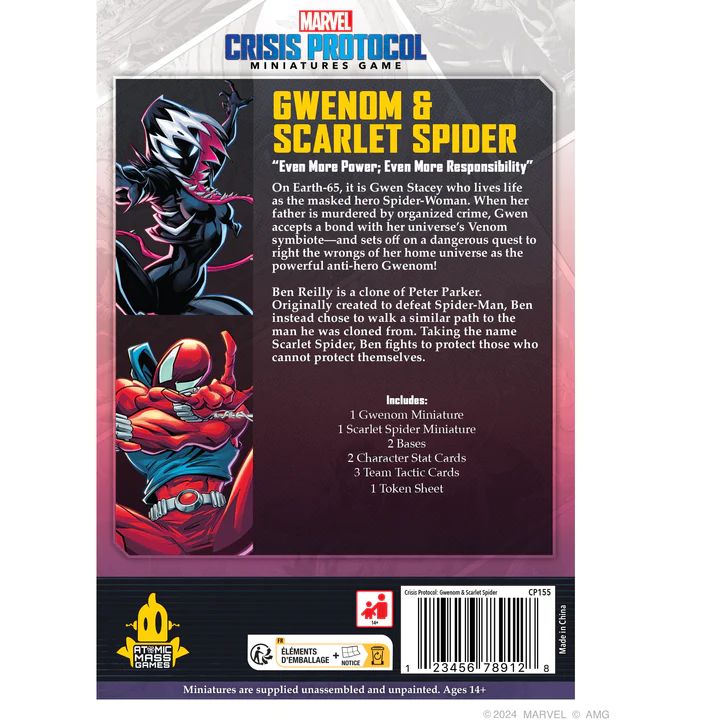 Marvel Crisis Protocol: Gwenom & Scarlet Spider - Release Date 17/5/24 - Loaded Dice