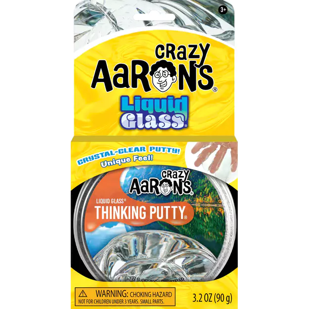 Crazy Aaron's Liquid Glass Thinking Putty crystal clear putty in tin
