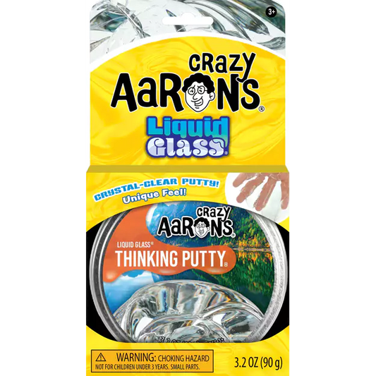 Crazy Aaron's Liquid Glass Thinking Putty crystal clear putty in tin