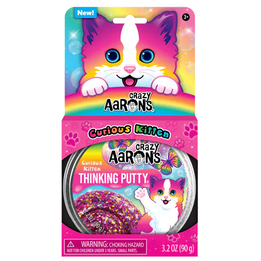 Crazy Aaron's Putty Pets Curious Kitten Thinking Putty tin