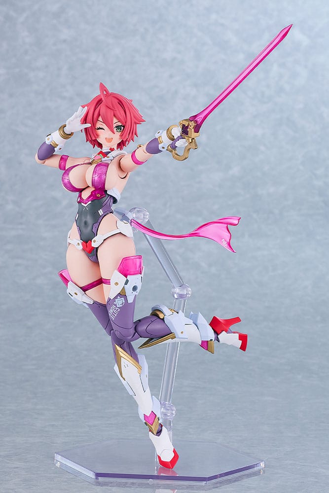 Cutie Honey PLAMATEA kit winking and raising the fleuret, one leg lifted