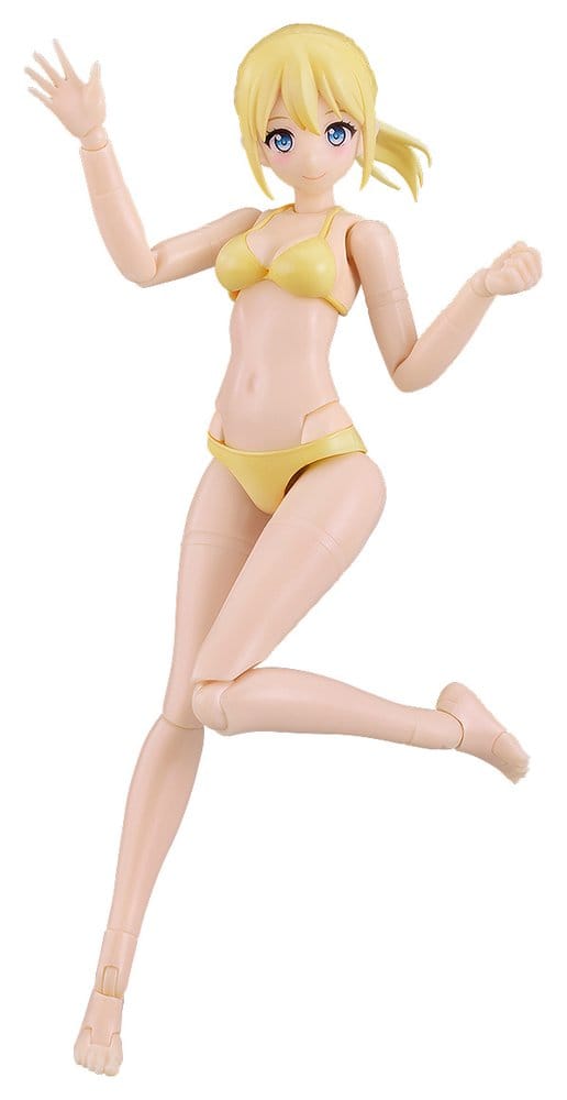 Good Smile Company PLAMATEA Muse Body Ichika kit in yellow bikini, B Type, mid-jump pose