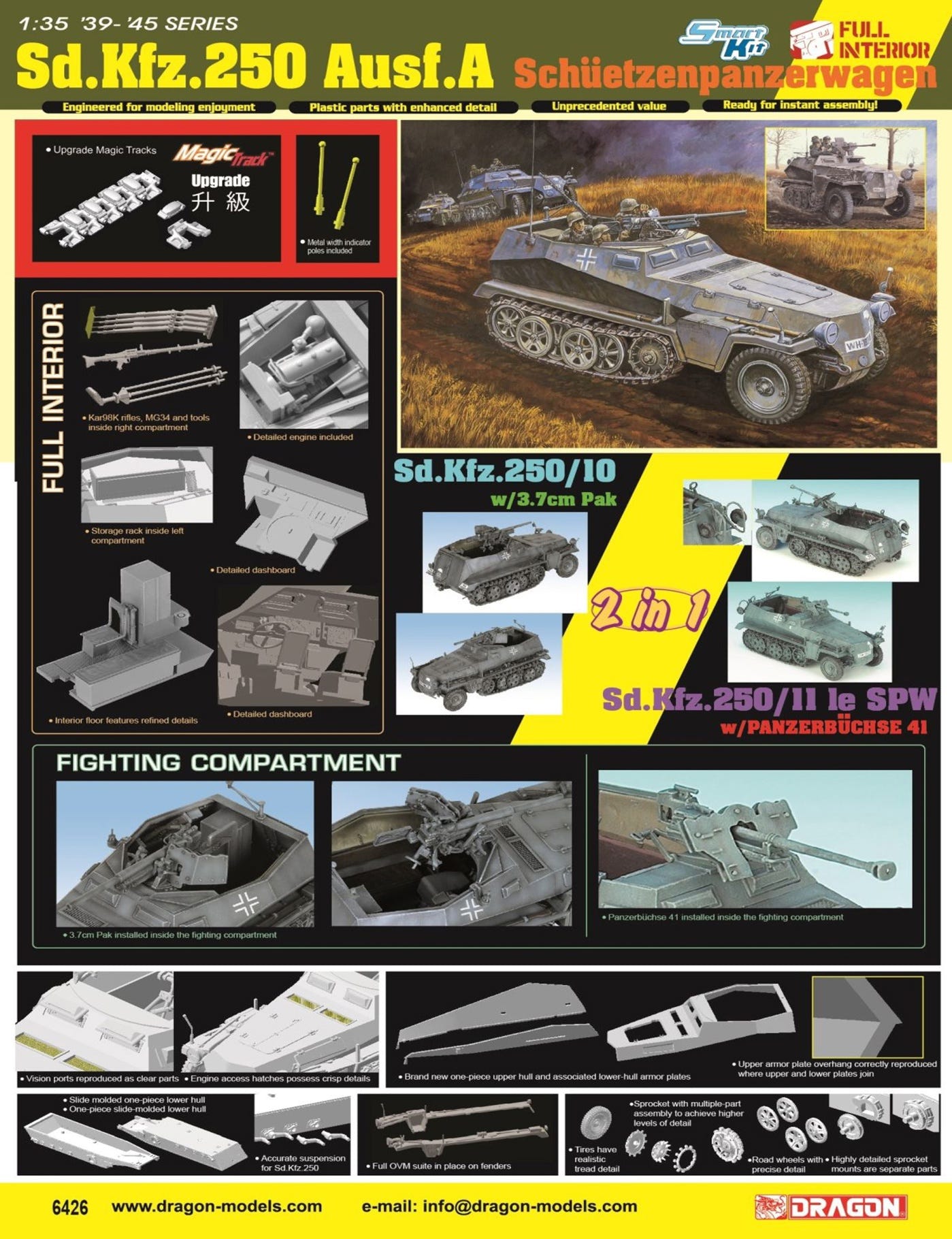 Dragon 1:35 Sd.Kfz.250 Ausf.A Schüetzenpanzerwagen (2 in 1) - D6426