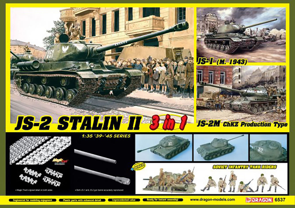 Dragon 1:35 JS-2 Stalin II Tank (3 In 1) + Soviet Infantry Tank Riders - D6537