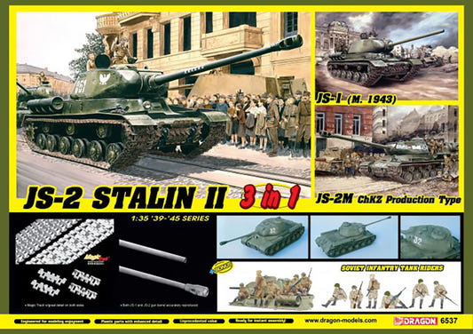 Dragon 1:35 JS-2 Stalin II Tank (3 In 1) + Soviet Infantry Tank Riders - D6537