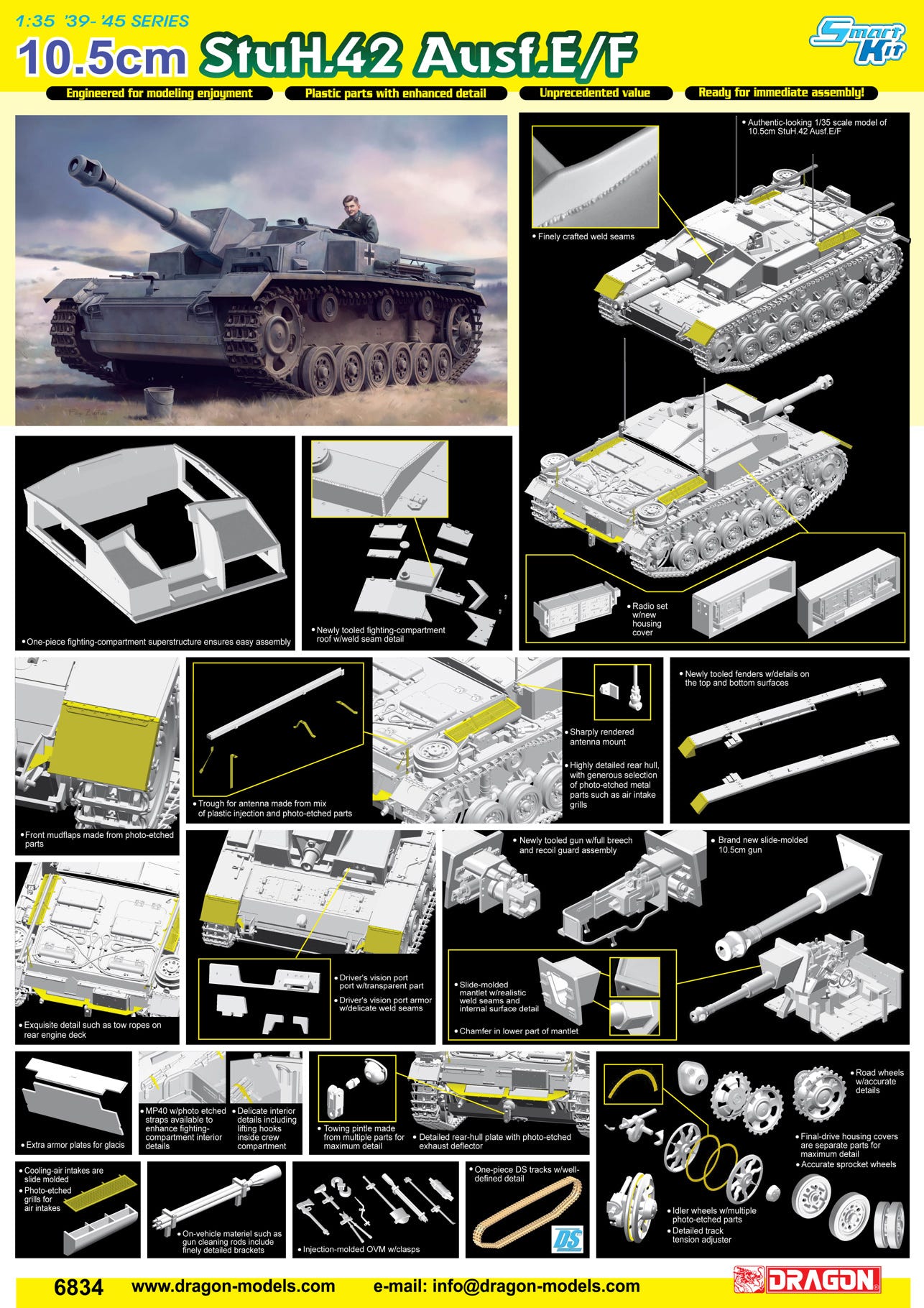 Dragon 1:35 10.5cm StuH.42 Ausf.E/F (Smart Kit) - D6834
