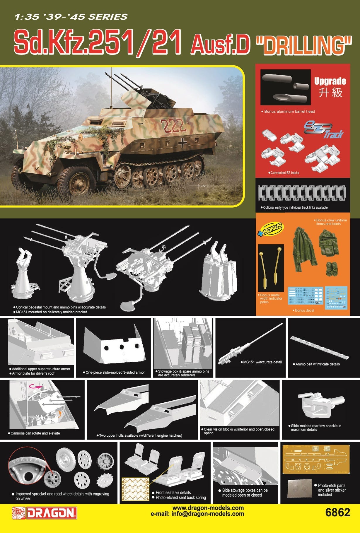 Dragon 1:35 Sd.Kfz.251/21 Ausf.D Drilling - D6862