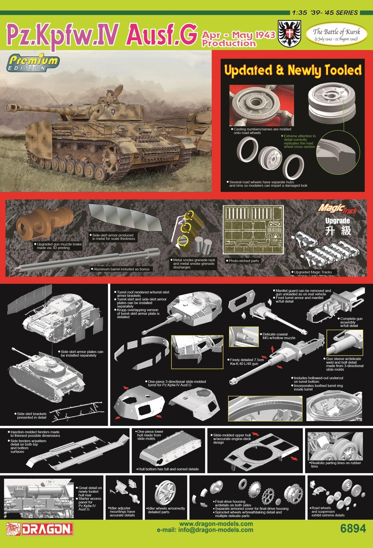 Dragon 1:35 Pz.Kpfw.IV Ausf.G Apr-May 1943 Production (The Battle of Kursk) - D6894