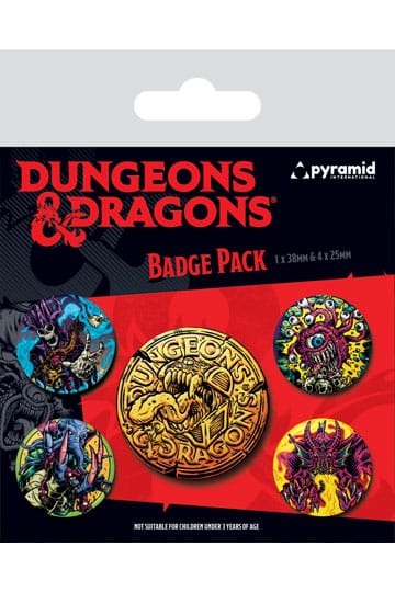 Dungeons & Dragons Pin-Back Buttons 5-Pack - Movie Themed - Loaded Dice Barry Vale of Glamorgan CF64 3HD