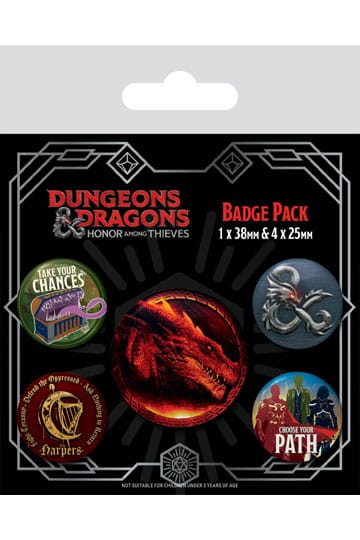 Dungeons & Dragons Pin-Back Buttons 5-Pack - Beastly - Loaded Dice Barry Vale of Glamorgan CF64 3HD