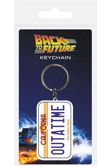Back to the Future Rubber Keychain License Plate 6cm - Loaded Dice Barry Vale of Glamorgan CF64 3HD