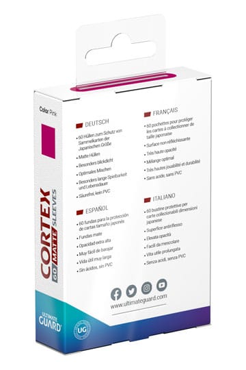 Ultimate Guard Cortex Sleeves Matte Japanese Size (60) - Pink - Loaded Dice