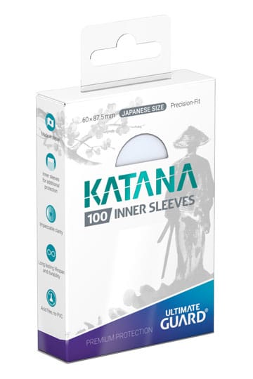Ultimate Guard Katana Inner Sleeves Japanese Size Transparent (100) - Loaded Dice