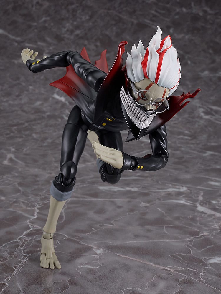 Okarun Transformed figma mid-sprint, masked face close to camera