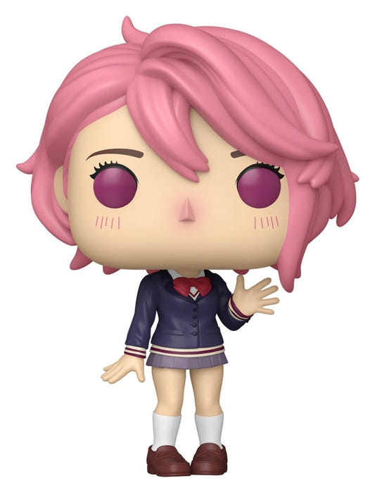 Funko Dandadan POP! Animation Aira vinyl figure with pink hair in navy school uniform