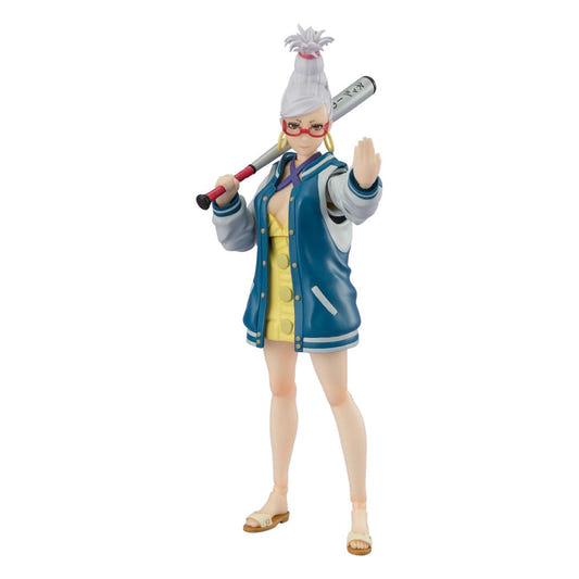Bandai S.H.Figuarts Seiko figure from Dandadan with bat over her shoulder, cut-out view