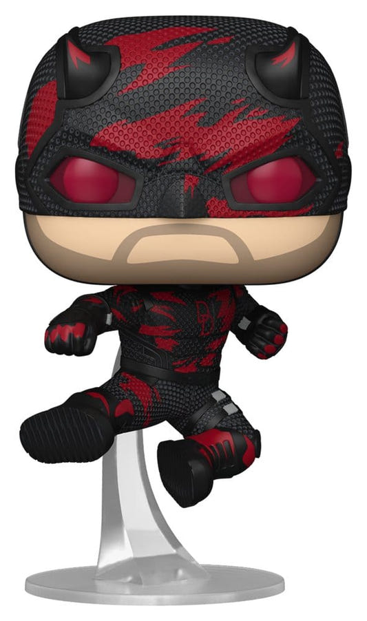 Marvel Funko POP! Daredevil: Born Again battle-damaged Daredevil vinyl figure leaping on a stand