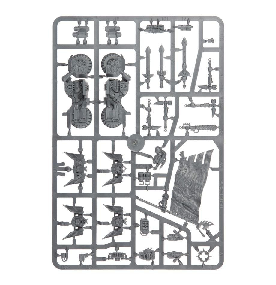 Dark Angels Ravenwing bike unpainted plastic sprue, frame 1 of 3
