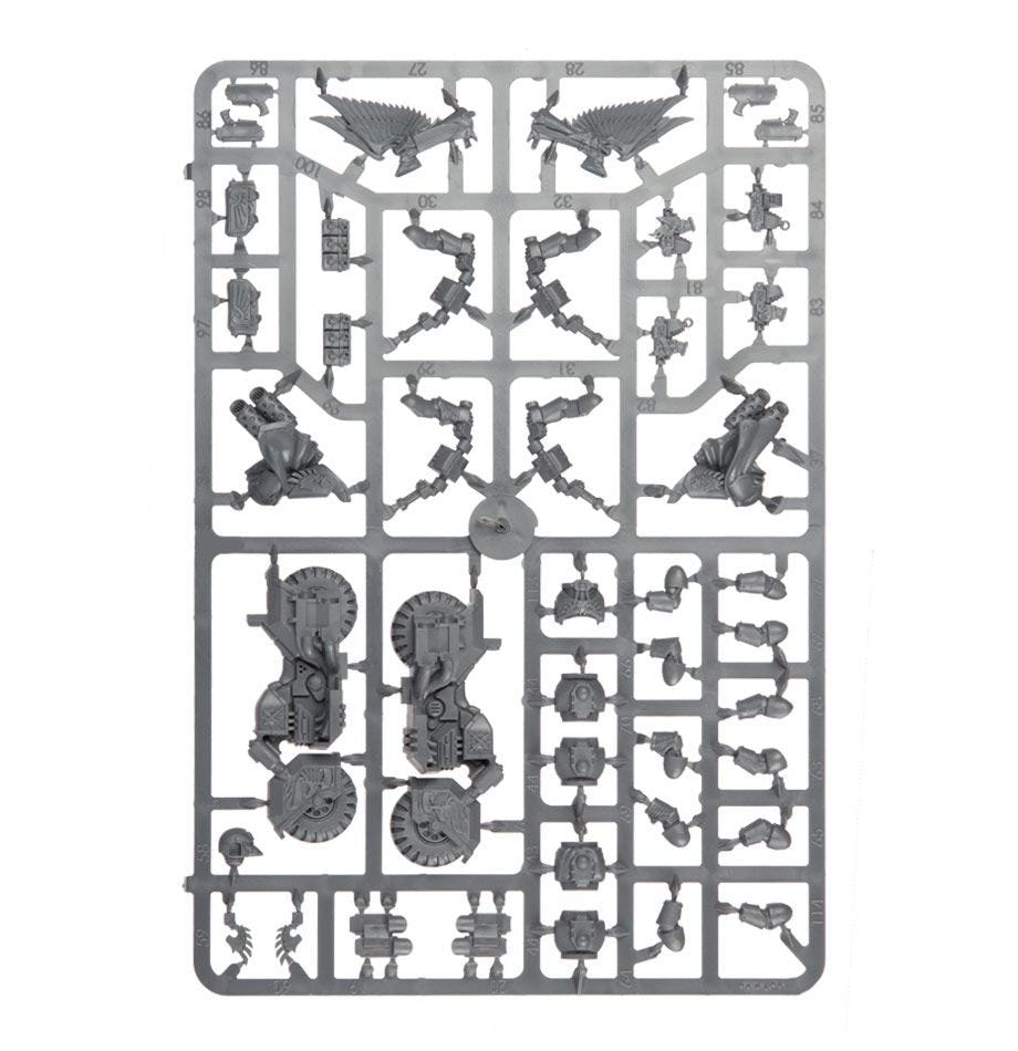 Dark Angels Ravenwing bike unpainted plastic sprue, frame 3 of 3