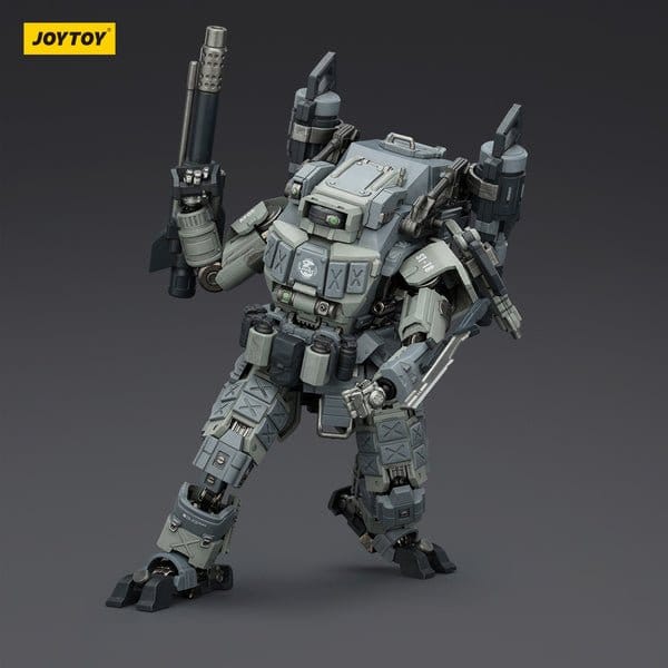 JoyToy Dark Source APOC Bedrock Fury Fire Strike Mech 1/25 figure, weapon raised, three-quarter view
