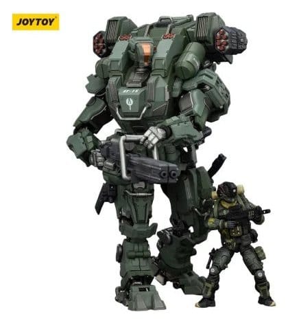 JoyToy Dark Source APOC Falcon 02 Rapid Assault Mech 1/25 shown with pilot figure for scale