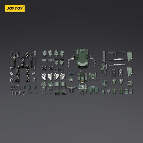 JoyToy Dark Source APOC Falcon 02 Rapid Assault Mech 1/25, all parts and accessories laid out