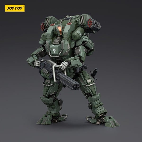JoyToy Dark Source APOC Falcon 02 Rapid Assault Mech 1/25 figure holding its gun, front-left view